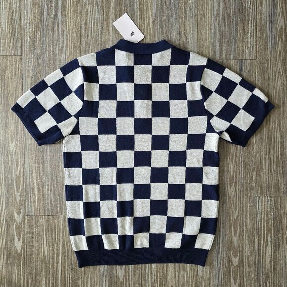 Nike Checkers Polo Golf Sweater Shirt Midnight Navy Sail Men's Small FN3422-410 - Picture 5 of 10